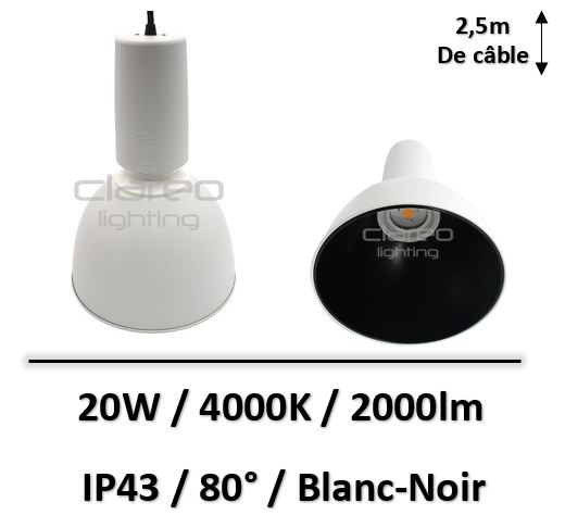 coupole-led-Blanc-noir-20W-4000K