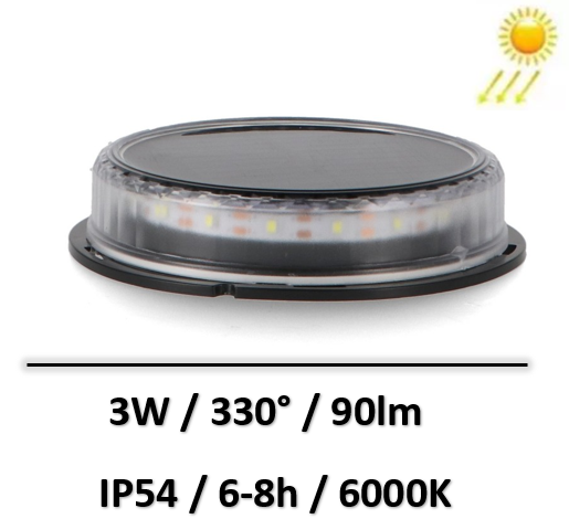 Balise Solaire Clignotante LED - étanche, Avec Base Magnétique - Pour Parking, Chantier, Sécurité