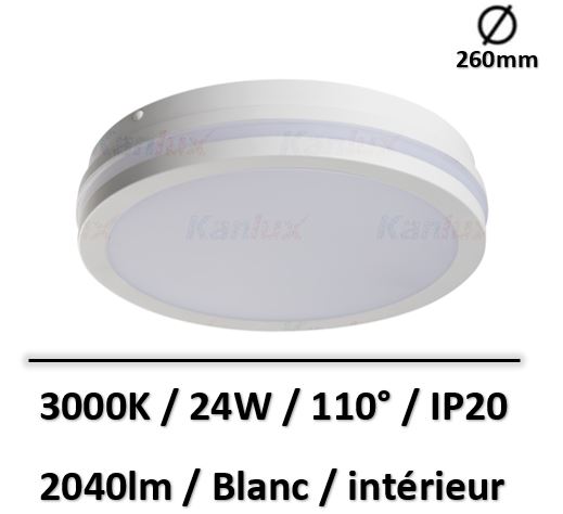 plafonnier-led-blanc-24W-3000K
