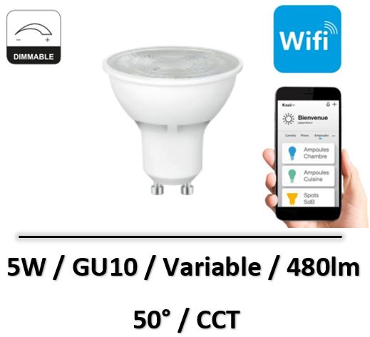 lampe-led-GU10-connectee-5W-CCT-spectrum