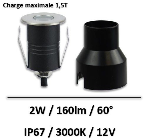 Spot LED encastrable extérieur ip67 12v