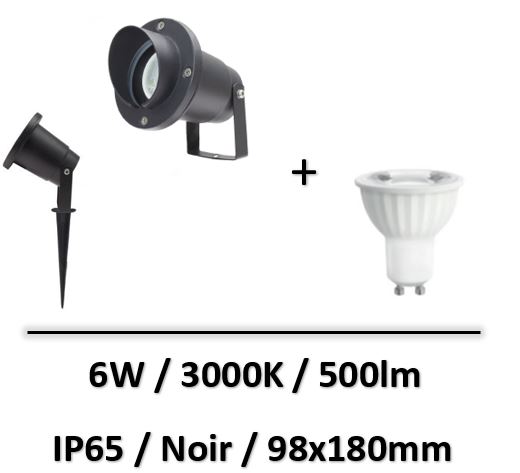 spot-led-noir-spectrum-piquet-6W-GU10