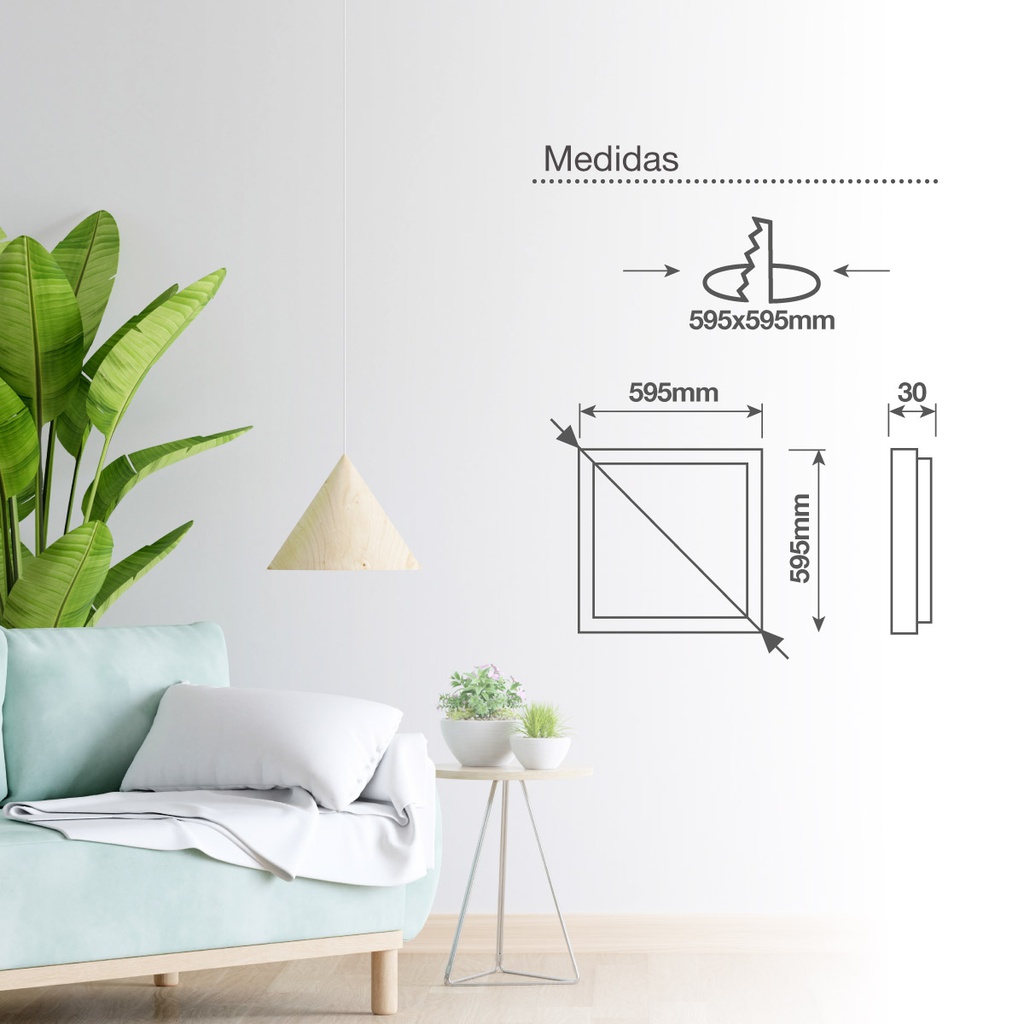 Panel empotrable LED Ubari 59,5x59,5cm 40W 4200K Negro (1)
