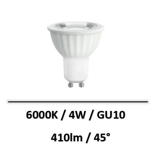 Spectrum - AMPOULE LED GU10 4W 6000K - WOJ+14091