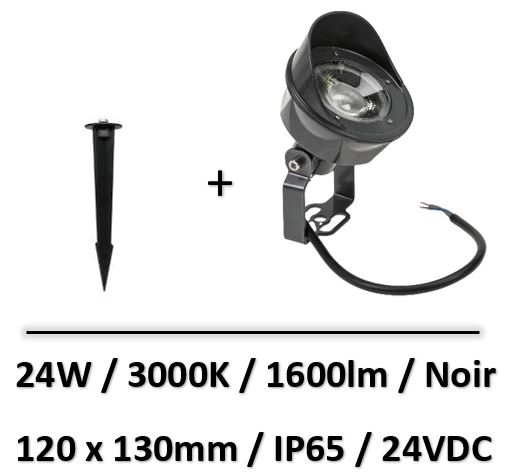 Spectrum - Projecteur piquet LED - 24W - 3000K - 24V - SLI002015WW+ACC+002015_SPIKE