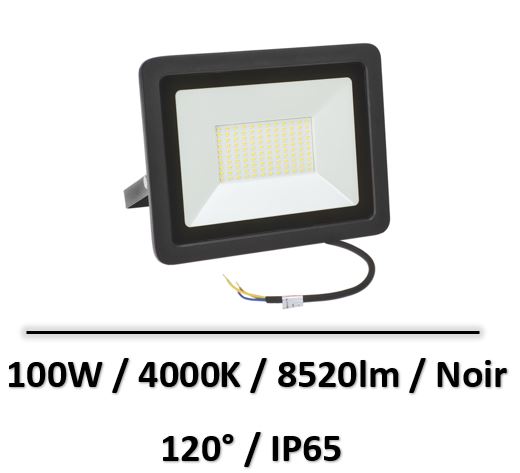 Spectrum - Projecteur 100W Noir - 4000K - 8520lm - SLI029035NW