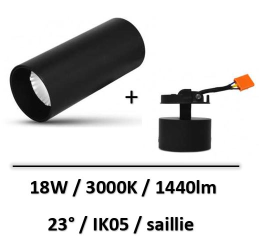 spot-led-noir-saillie-18W-miidex-boutique