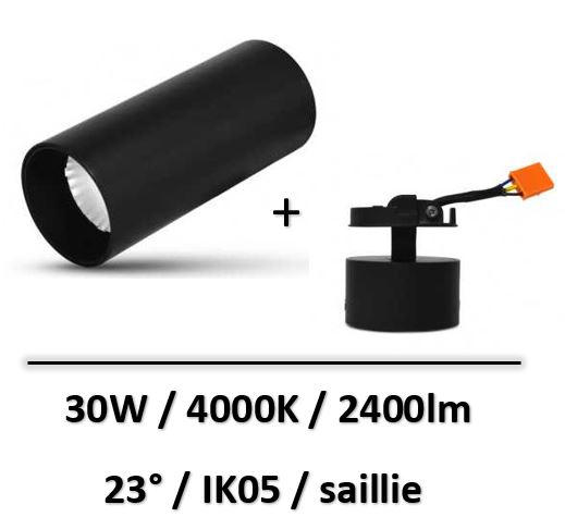 spot-led-noir-saillie-30W-miidex