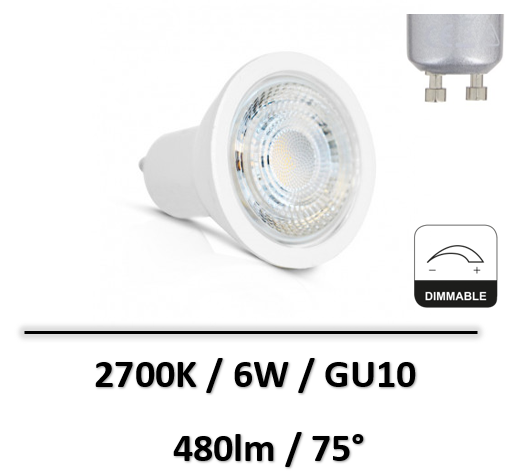 MIIDEX - AMPOULE LED GU10 6W 2700K - dimmable - 787001