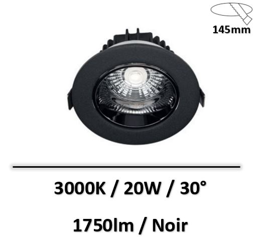 spot-led-noir-20W
