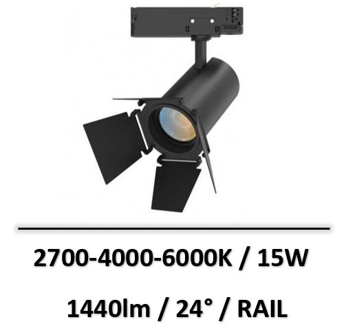 spot-led-rail-noir-15W