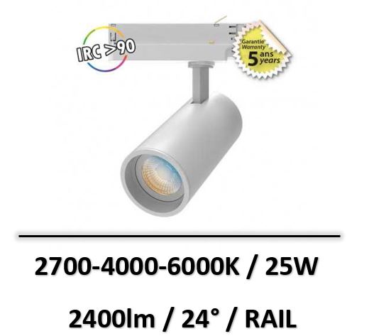 spot-led-blanc-rail-miidex-25W