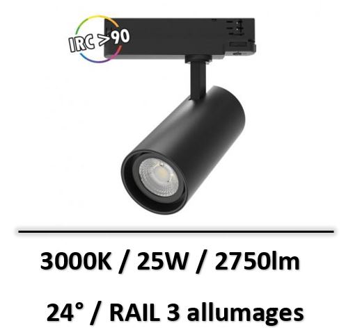 spot-led-noir-led-3000K-25W
