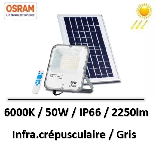 projecteur-led-solaire-50W-gris-6000K