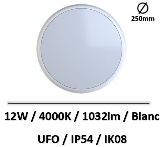 Lited - Hublot LED extra plat et compact 12W 4000K - UFO12-001