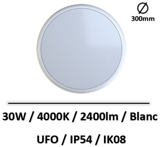 Lited - Hublot LED extra plat et compact 30W 4000K - UFO30-001