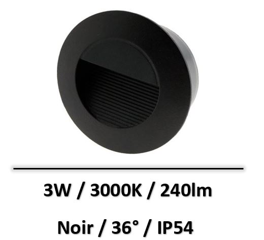 spot-led-encastre-3W-noir