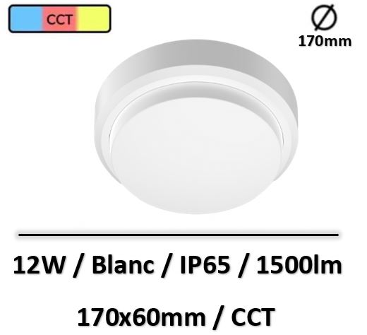 Xanlite - Hublot LED oblong blanc, 1500Lumens, CCT, Noir chaud, Blanc neutre, Blanc froid - HUB850RBIPCCT