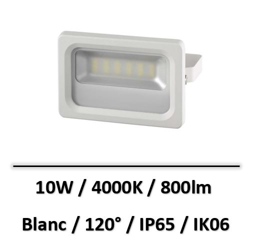Projecteur LED Mural étanche 10W Noir - Pour Extérieur Ou Salle De Bain, Verre Trempé