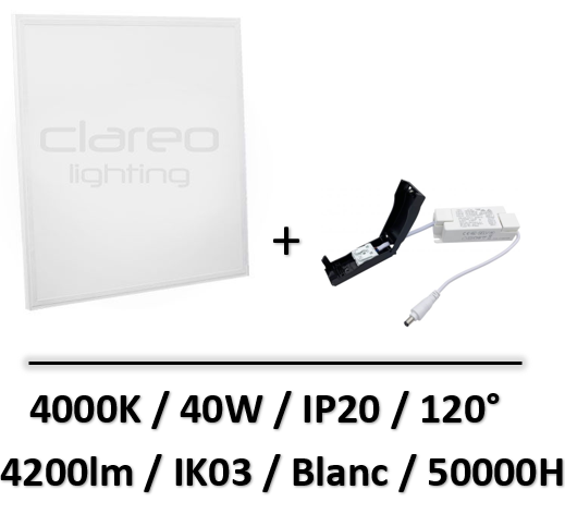 Clareo - Panel CLAREO 600x600 ACCESS 8 40W avec driver - PAN.102100+DRI.102384