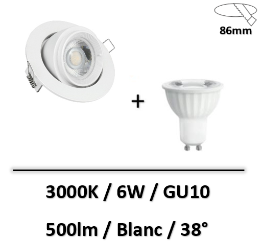 spot-led-6W-3000K-blanc