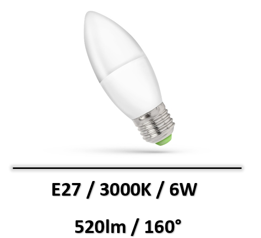 Spectrum - AMPOULE LED CANDLE 6W E-27 - 3000K