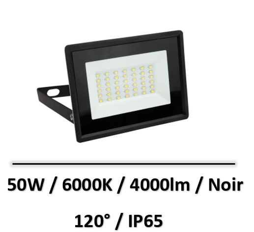 projecteeur-led-50W-noir-6000K-spectrum