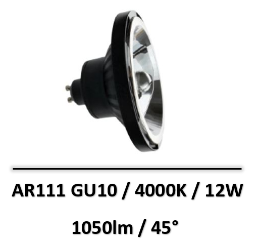 Spectrum Ampoule Led Ar111 Gu10 12w 4000k Noir Woj14269 Ampoules Ledampoules Led 7703