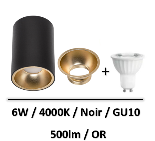 spot-led-saillie-spectrum-comptoir-NOIR-OR-6W