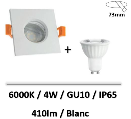 Spectrum - spot LED IP65 pour douche + lampe 4W - blanc - 410lm - 6000K - SLIP001007+WOJ14091