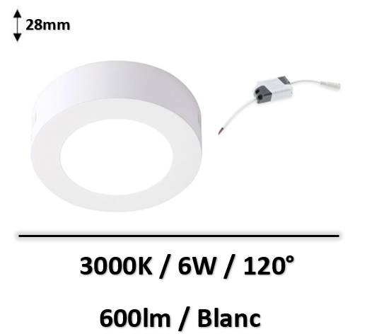 Ledme - Panneau Led Circulaire Série Slim 6W 3000K SAILLIE - LM5291