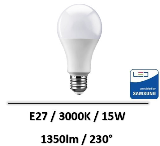 Wellmax - AMPOULE LED SPHERIQUE E27/15W/3000K/1350LM - VE20016