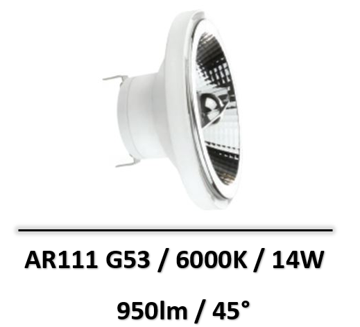 Spectrum - AMPOULE LED AR111 / G53 14W 6000K - 12V - WOJ+14558_14W