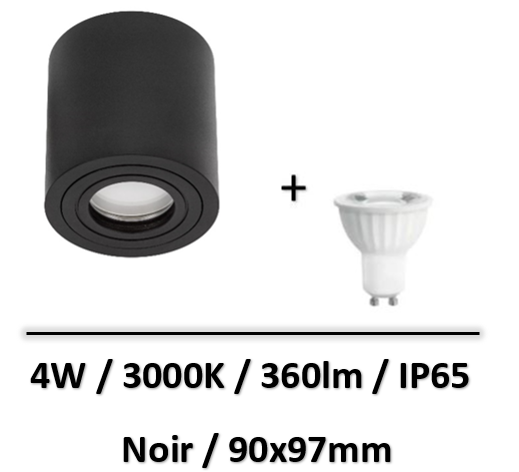 spot-led-saillie-6W-IP65-noir-spectrum