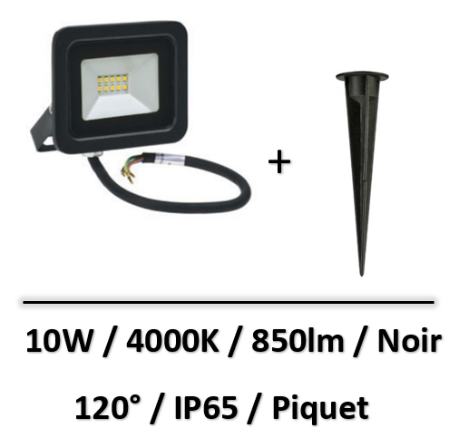 projecteur-led-piquet-jardin-10W