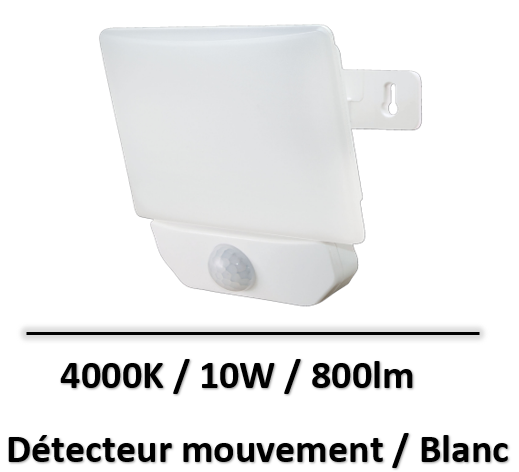 Projecteur Led avec détecteur infrarouge 20W blanc - Optonica
