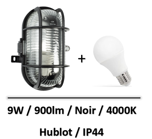 hublot-led-tibelec-noir-9W-led-grille-IP44
