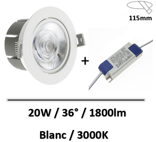 spot-led-blanc-encastre-20W