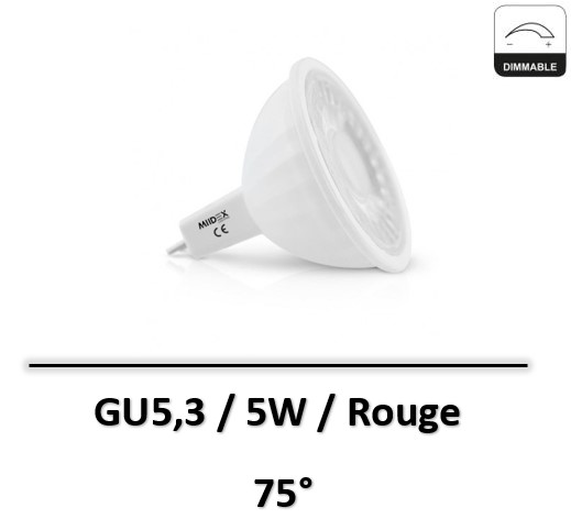 ampoule-ledGU(5,3-rouge