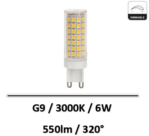 ampoule-ledG9-6W-3000K