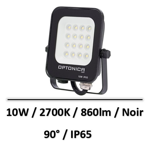 projecteur-led-noir-10W-2700K-optonica