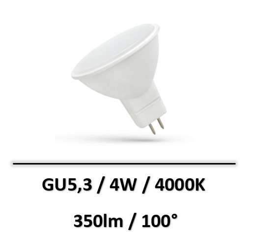 Spectrum Ampoule Led Gu5 3 4w 4000k Woj 14549 Ampoules Led