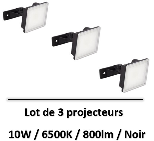 Projecteur LED Mural Noir, Détecteur de Mouvement, 50 W, 4200 Lumens