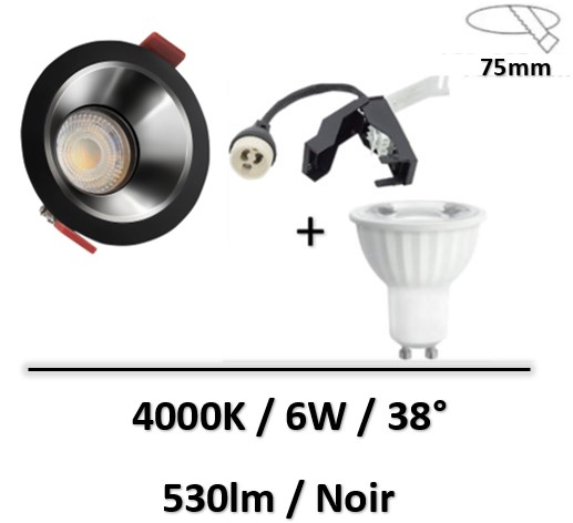 spot-led-noir-alu-6W-4000K