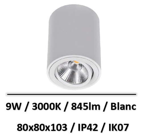 spot-led-saillie-blanc-9W-lited-3000K