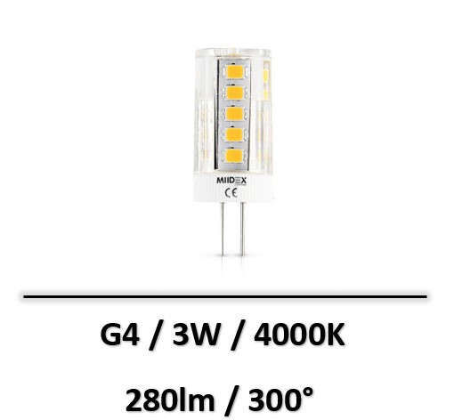 Miidex - AMPOULE LED G4 3W 4000K BLISTER - 100646