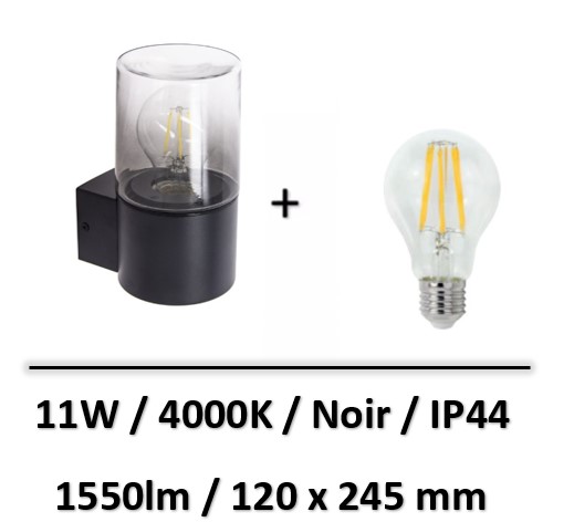 applique-led-noir-xanlite-11W-IP44