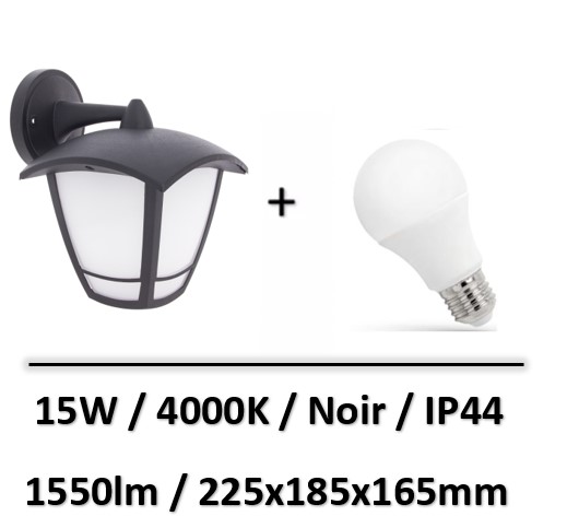applique-led-noir-xanlite-15W-IP44