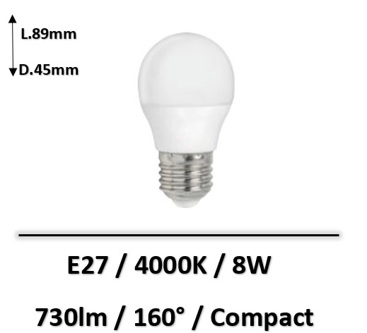Spectrum - AMPOULE LED E27 8W 4000K - WOJ+14472