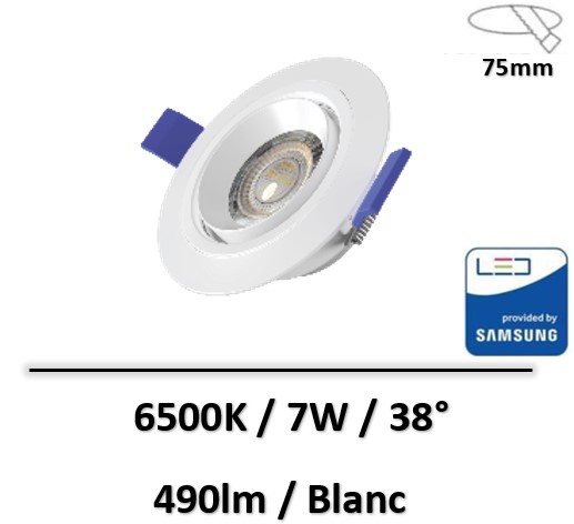 Spot encastrable orientable 5W 38° LED Samsung